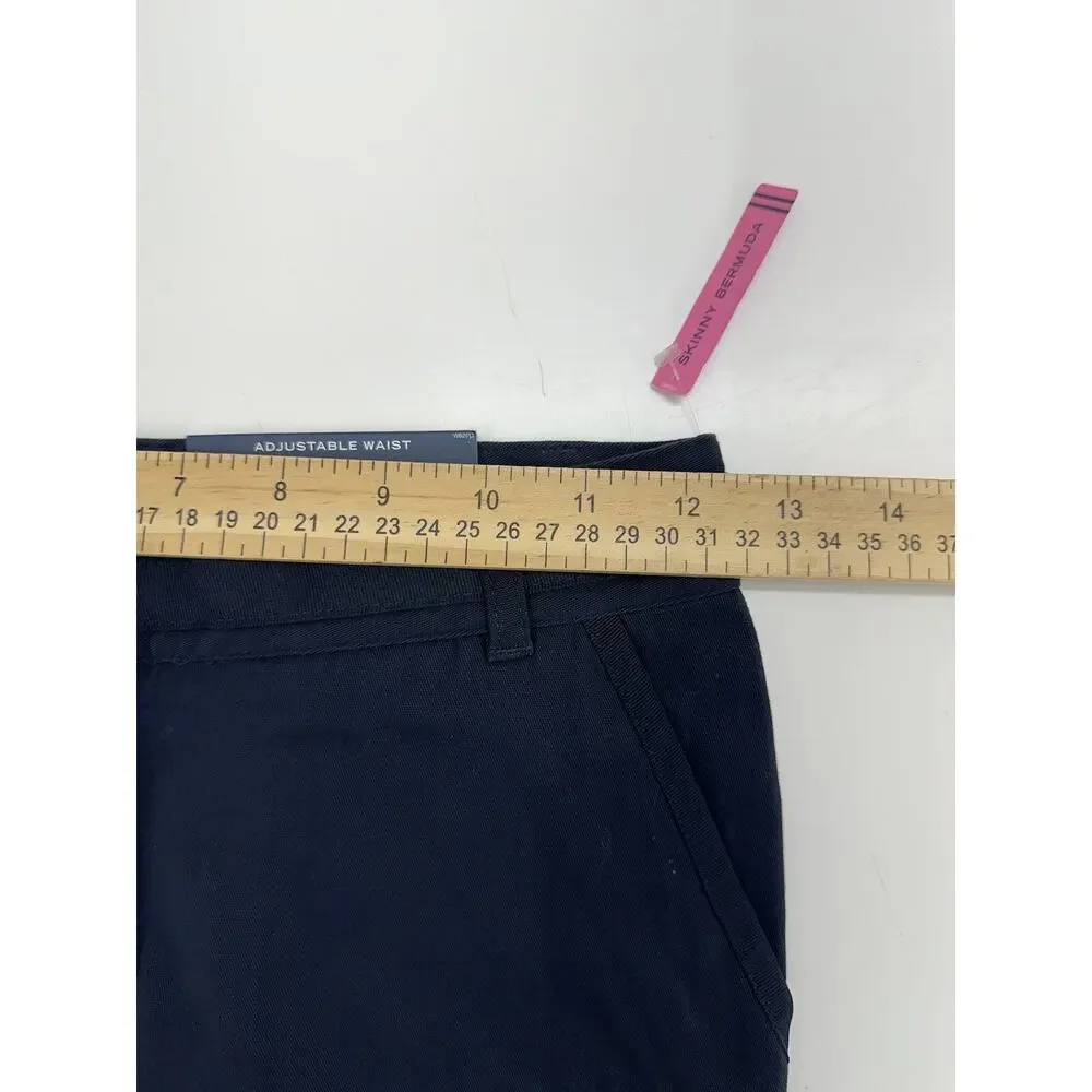 Nautica Girls School Uniform Shorts Size 10 Adjustable Skinny Bermuda Blue NWTs